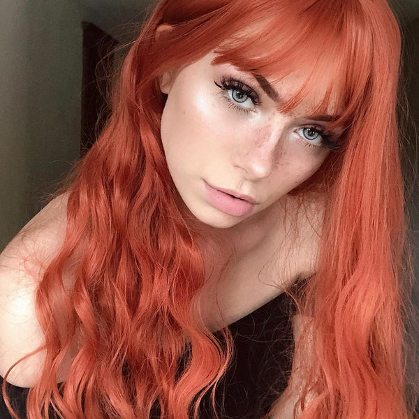 Cute orange curly hair wig yc20659