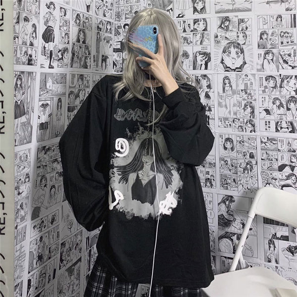 Dark Anime Girl Sweatshirt  YC24133