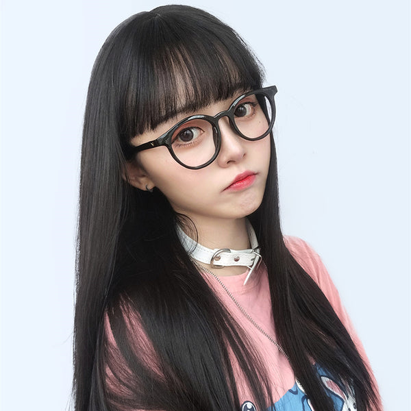 Fashion black straight wig yc23375