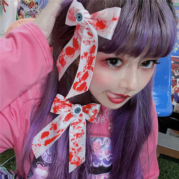 Harajuku bloodstain eyeball hairpin YC24014