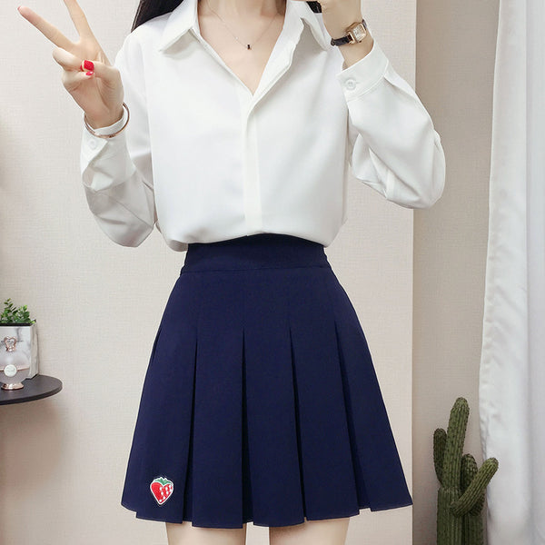 Fashion navy blue skirt yc23605