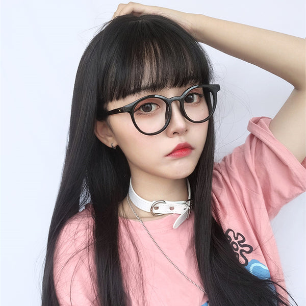 Fashion black straight wig yc23375