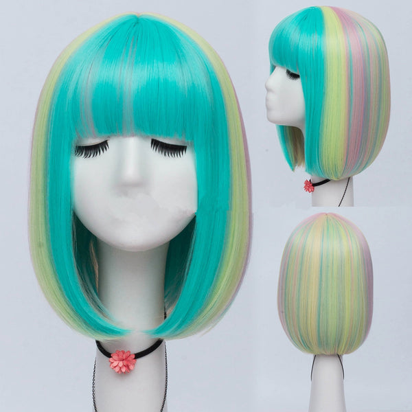 Cute style mixed color bobo head wig yc23269
