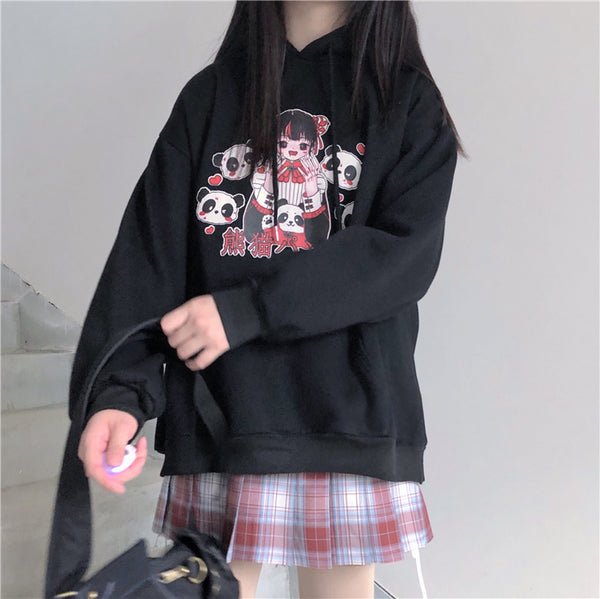 Cute panda hooded sweater yc23835