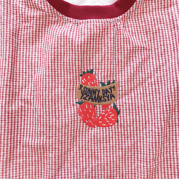 Lolita plaid strawberry t-shirt yc20952