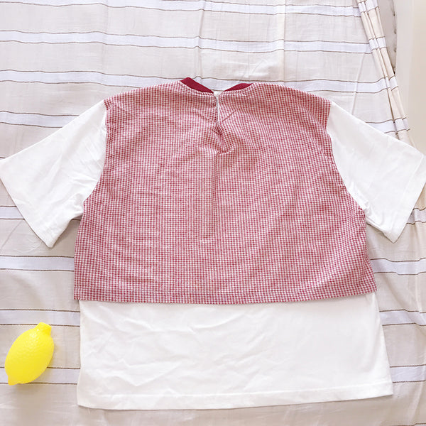 Lolita plaid strawberry t-shirt yc20952