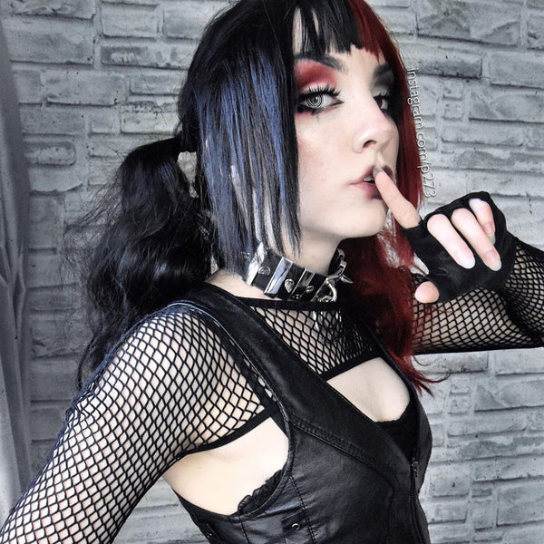 Lolita red black wool roll wig YC21511