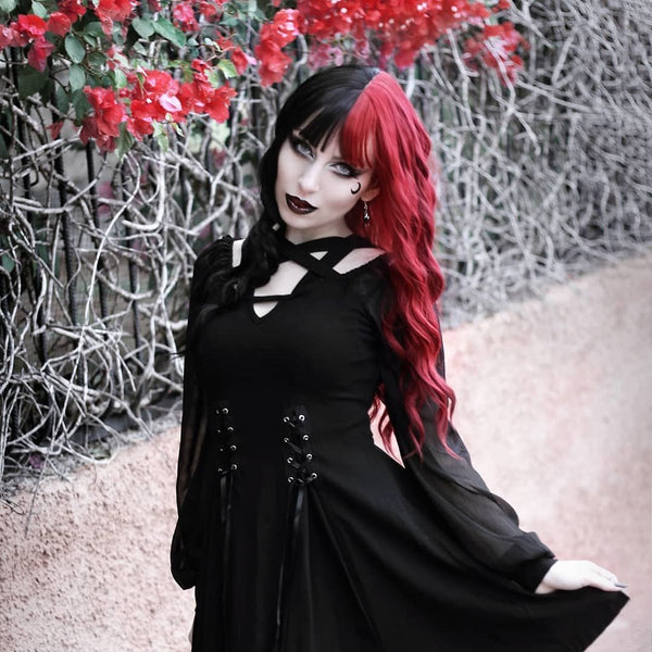 Harajuku Lolita red and black color matching wig  YC21391