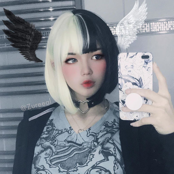 Lolita black and white wig yc20594