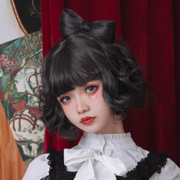 Lolita Bow Short Curly Wig yc21156