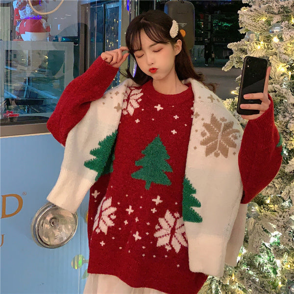 Cute christmas tree sweater yc23762
