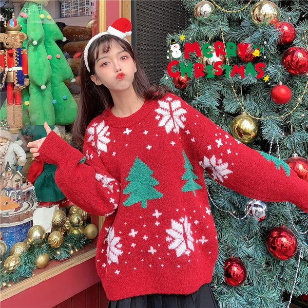 Cute christmas tree sweater yc23762
