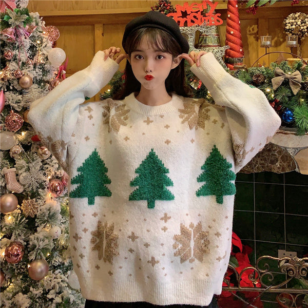 Cute christmas tree sweater yc23762