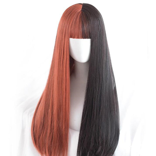 Fashion daily orange black mixed color wig yc23492