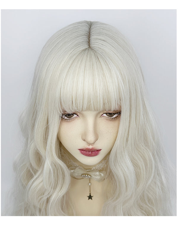 Rose girl white curly wig YC24834