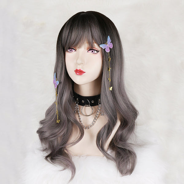 Grey Gradient Curly Wig an3014