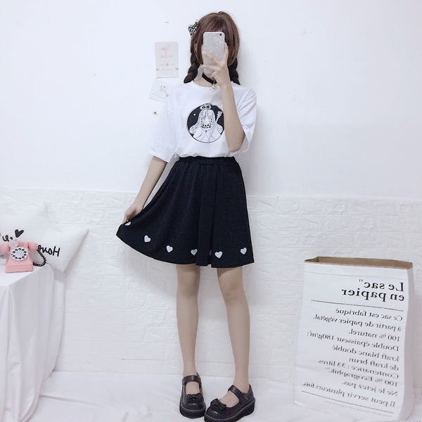 Japanese cute love skirt yc21142