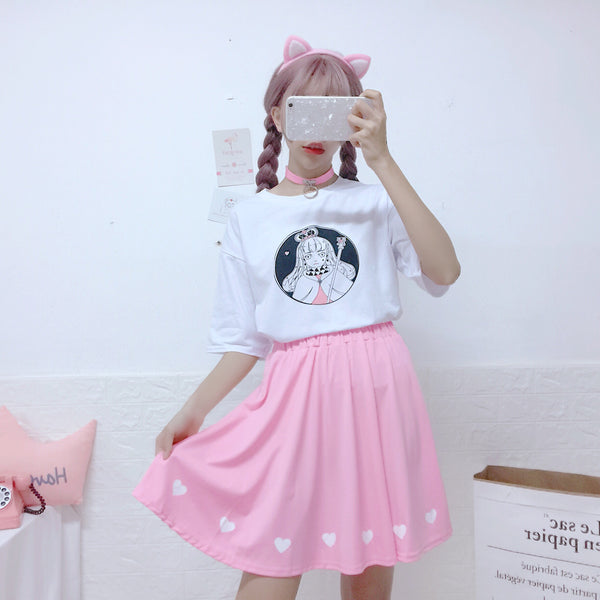 Japanese cute love skirt yc21142