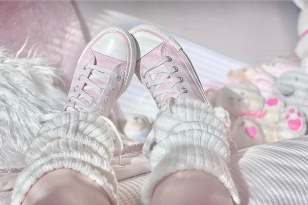 Pink cat claw canvas shoes yc22358