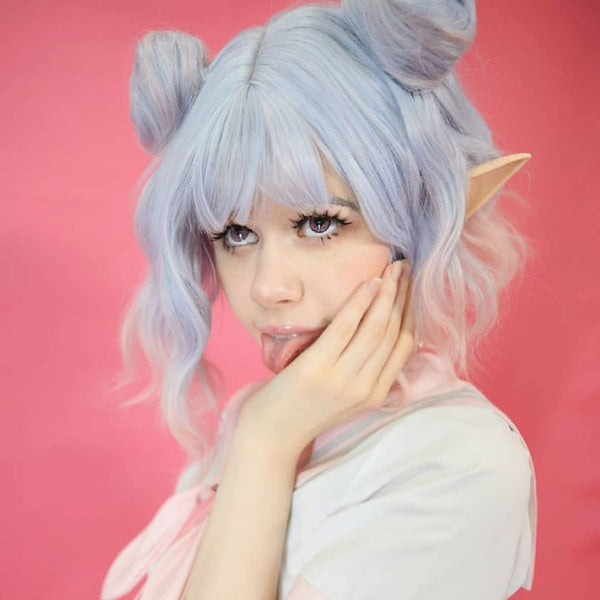 Lolita blue pink mixed wig yc20675