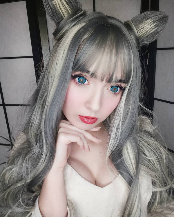 Lolita sisters mixed color wig + cat ears YC22104