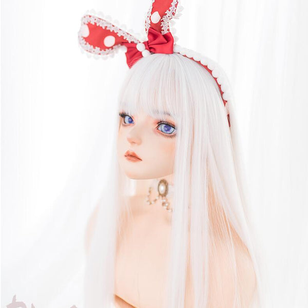 Harajuku lolita white straight wig yc23119