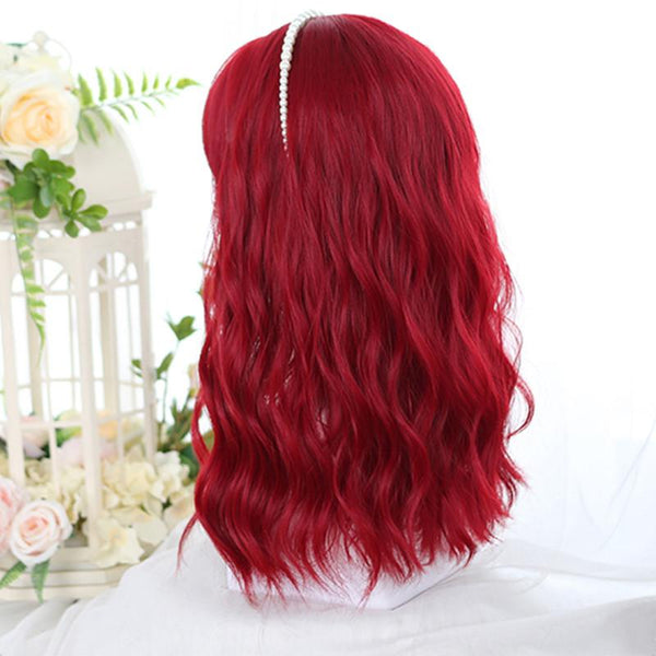 Harajuku red long curly wig yc22829
