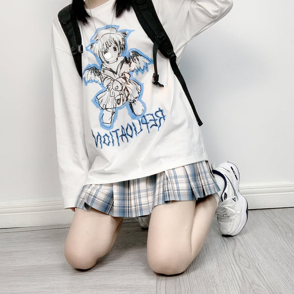 Harajuku Angel Girl Long Sleeve T-shirt yc23791