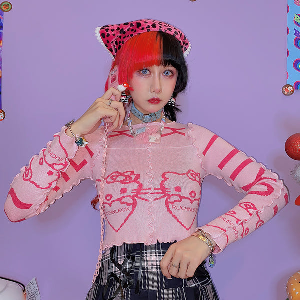 kitty pink sweater YC24026
