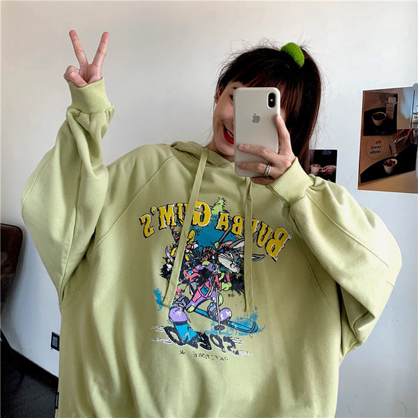 Harajuku Fashion Rabbit Print Hoodie Sweatshirt yc23464