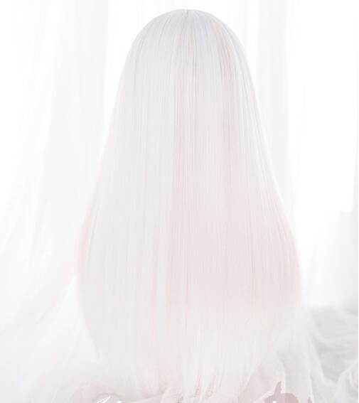 Harajuku lolita white straight wig yc23119