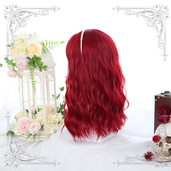 Harajuku red long curly wig yc22829