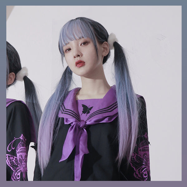 Lolita gradient blue purple wig YC23705