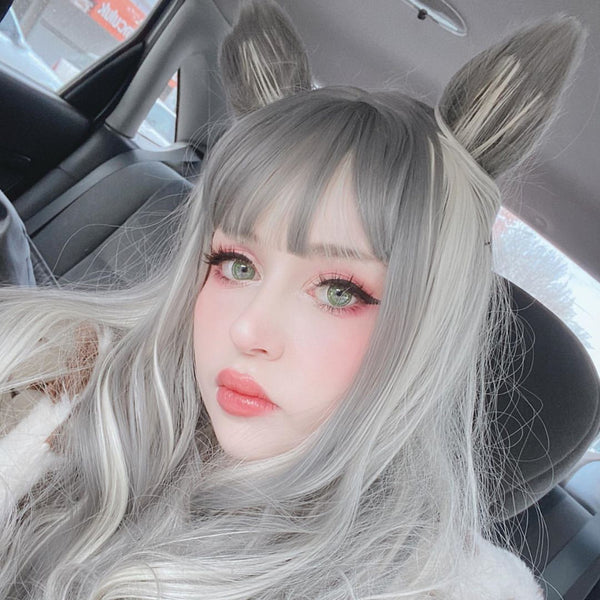 Lolita sisters mixed color wig + cat ears YC22104