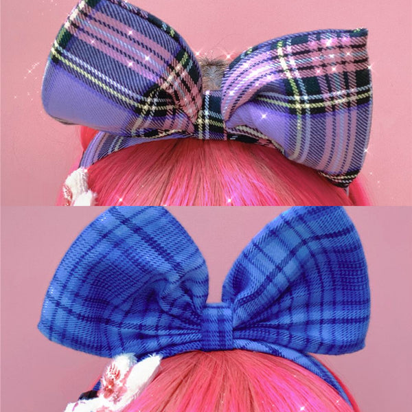 lolita plaid bow headband YC24001