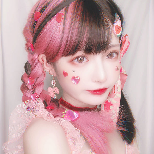 lolita pink black wig yc22626