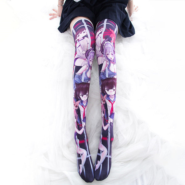 Anime print stockings  YC21911