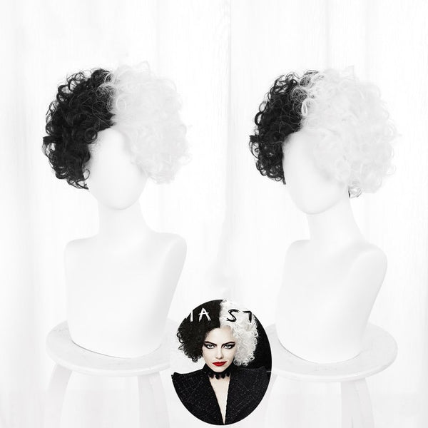 Cosplay Cruella De Vil Black + White Wig YC24212