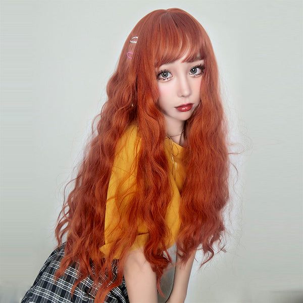 Cute orange curly hair wig yc20659