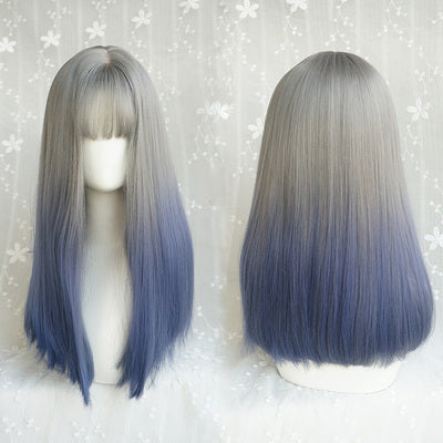 Cute gray-pink gradient wig yc20660