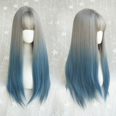 Cute gray-pink gradient wig yc20660