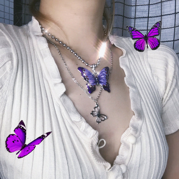 Harajuku butterfly necklace yc22805