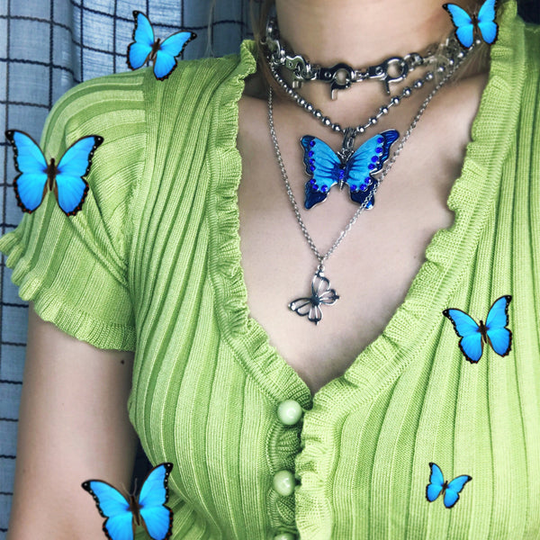 Harajuku butterfly necklace yc22805