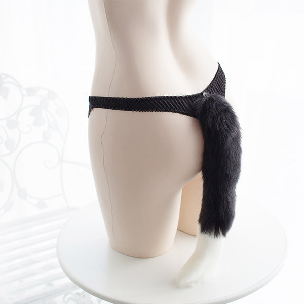 Lolita Milk Silk Cat Tail Thong   YC21385