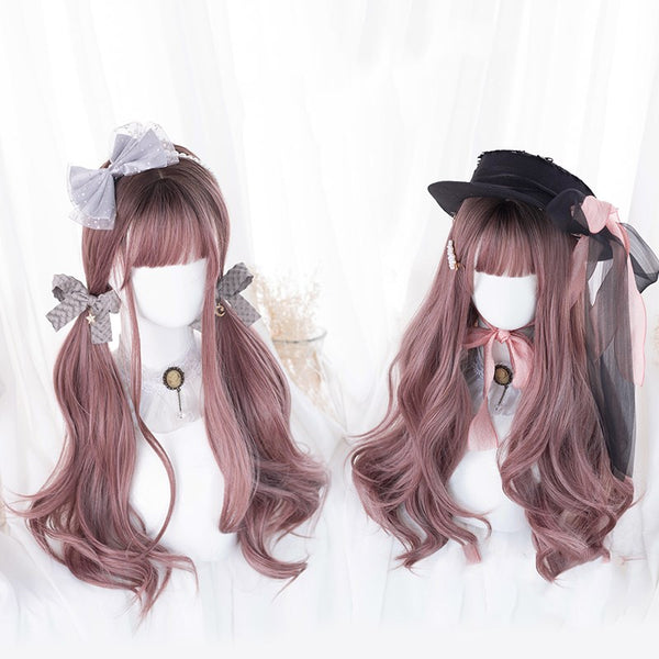 Lolita long curly mixed color wig YC24521