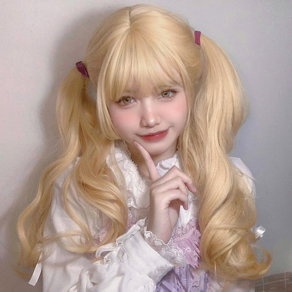 Lolita long curly blonde wig YC24443