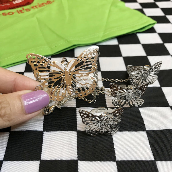 Conjoined Butterfly Bracelet Ring  YC21924