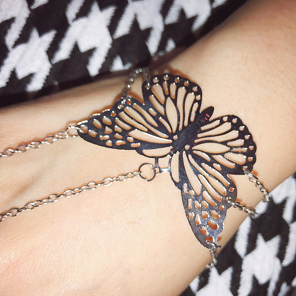 Conjoined Butterfly Bracelet Ring  YC21924