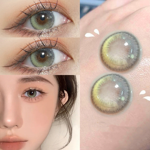 Shiny brown COLOR CONTACT LENSES TWO PIECES YC24565
