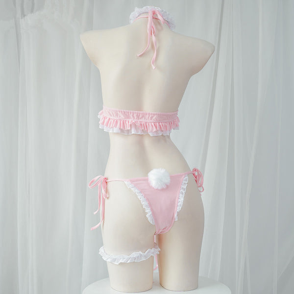Cute pink lace bikini set yc50169